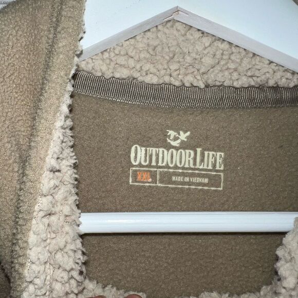 Outdoor Life || Mens 2XL Beige Full Zip Up Outdoor Hiking Fleece Sweater Vest - Picture 4 of 9